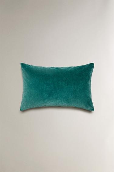 VELVET CUSHION COVER - Blue by Zara