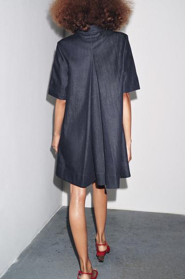 ZW COLLECTION DENIM MINI DRESS - Blue by Zara - Image 4