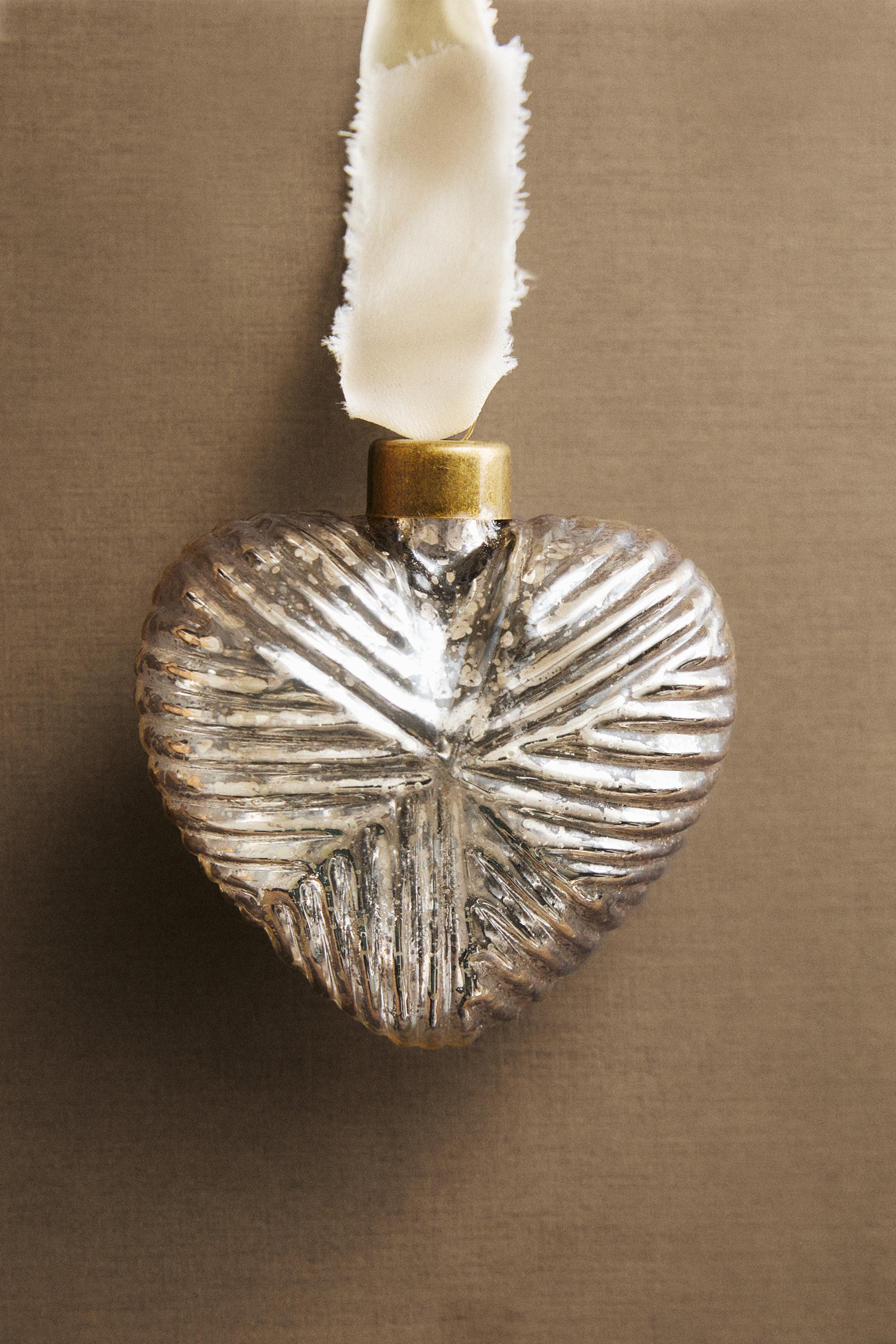 MERCURIZED HEART CHRISTMAS TREE ORNAMENT