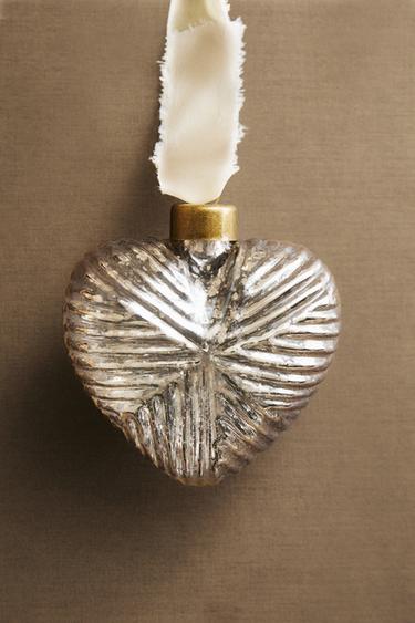 MERCURISED HEART CHRISTMAS TREE DECORATION - Silver by Zara - Image 4