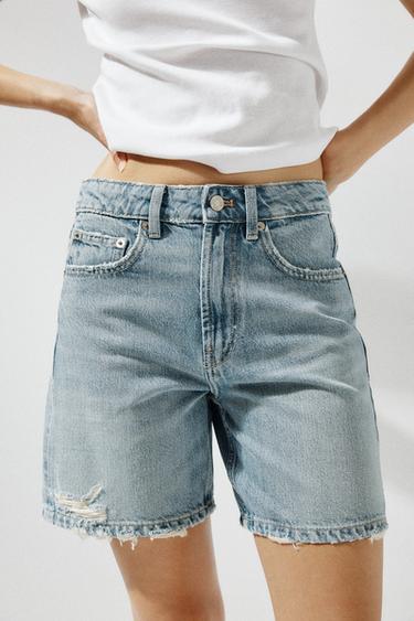 TRF MID-WAIST DENIM BERMUDA SHORTS - Blue / Grey by Zara - Image 2