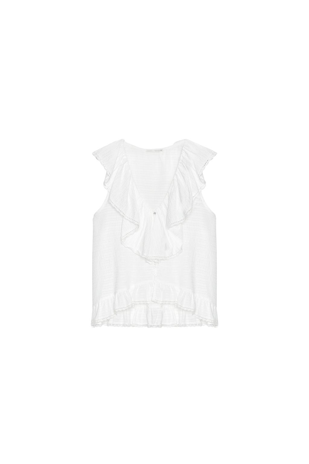 LACE TRIM RUFFLED BLOUSE - image 3
