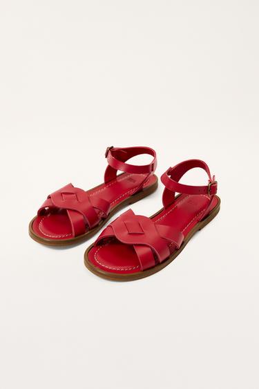 LEATHER LIMITED EDITION SANDALS - Red by Zara - Image 7