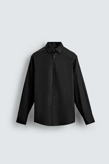 CAMISA REGULAR FIT ESTRUCTURA - Negro de Zara