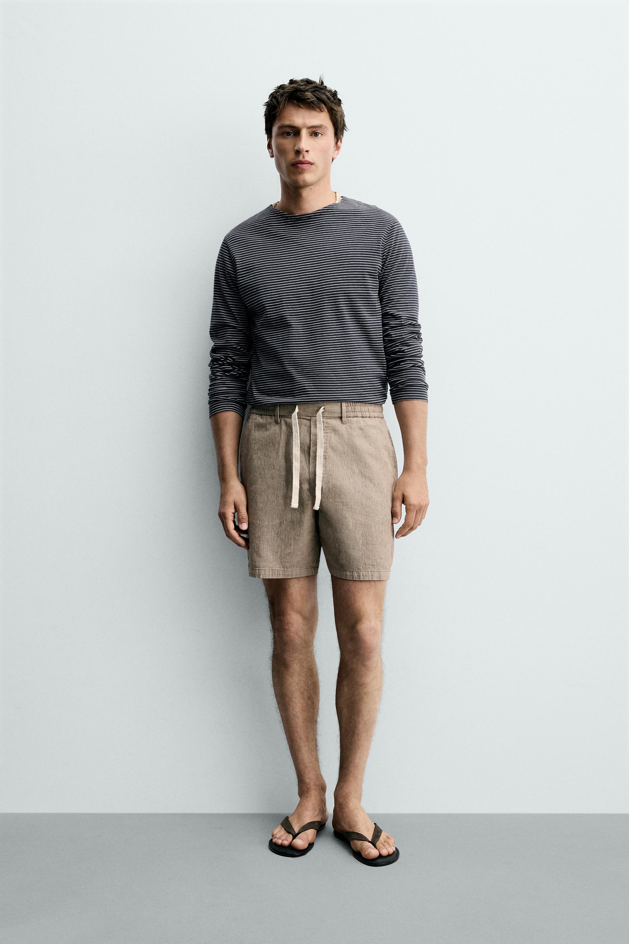 Zara PAMUKLU KETEN RELAXED FIT BERMUDA
