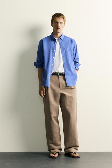 RELAXED FIT BUKSER MED LÆG - Beige fra Zara - Billede 0