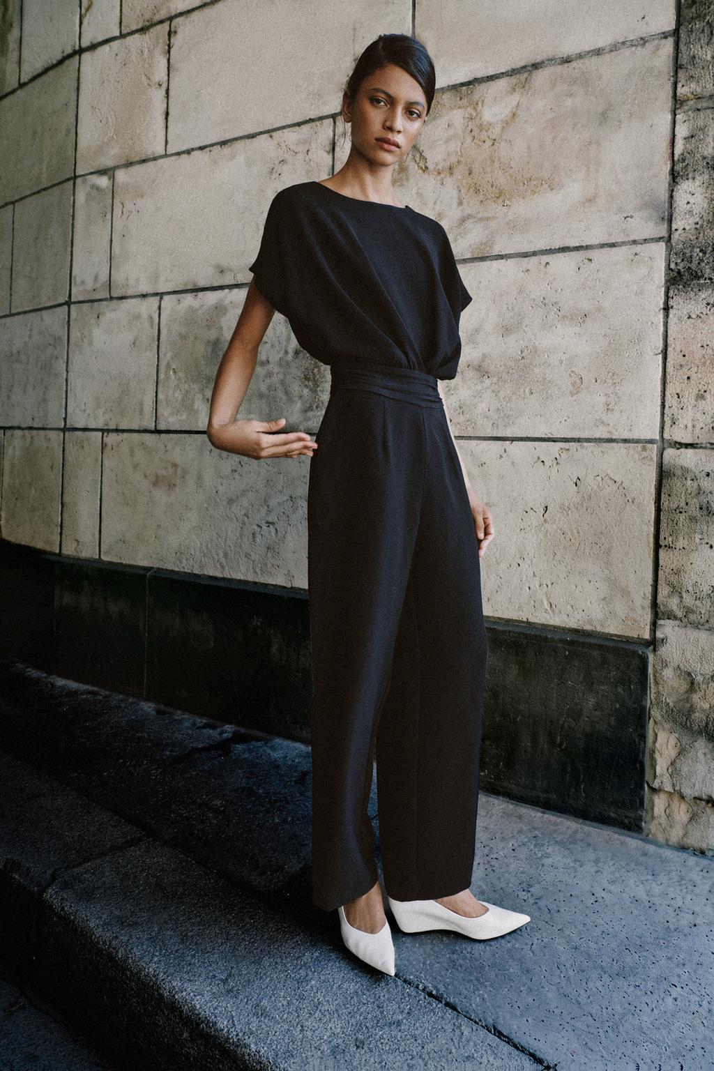 WAIST PLEAT JUMPSUIT