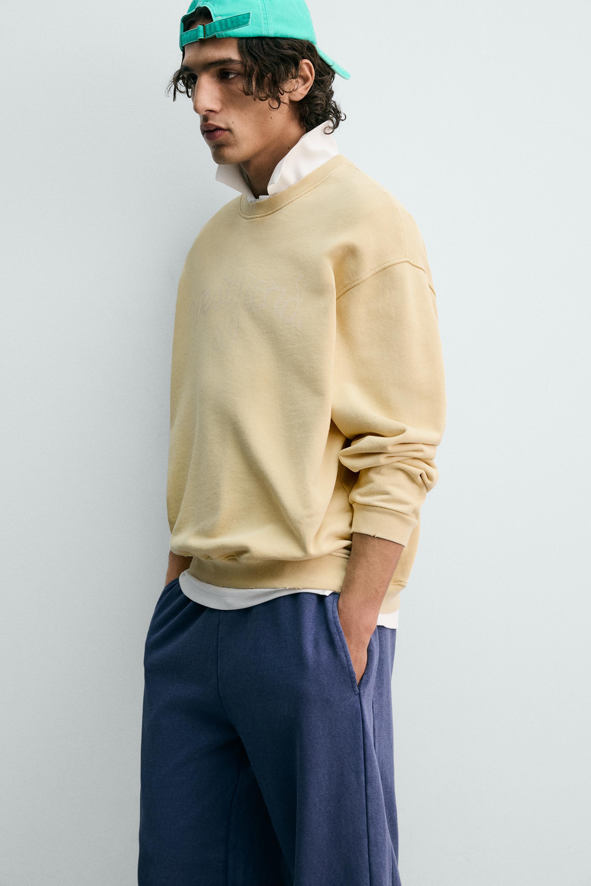 WASHED TEXT PRINT SWEATSHIRT