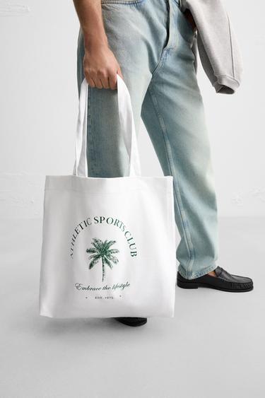 BOLSO SHOPPER TEJIDO - Blanco Crudo de Zara - Imagen 0