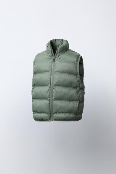 GILET LEGGERO CON CAPPUCCIO WATER REPELLENT - Kaki chiaro di Zara