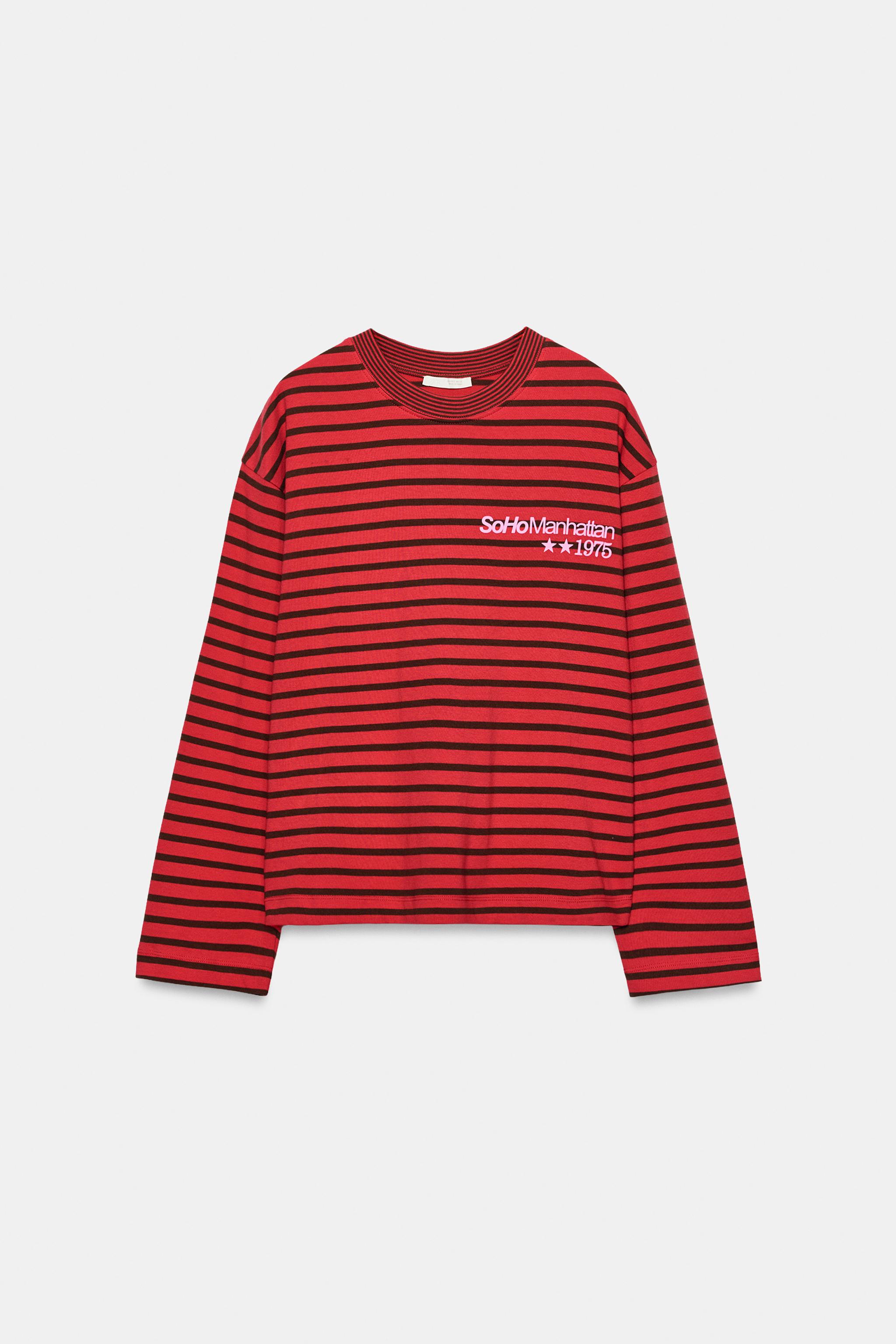 STRIPED TEXT T-SHIRT