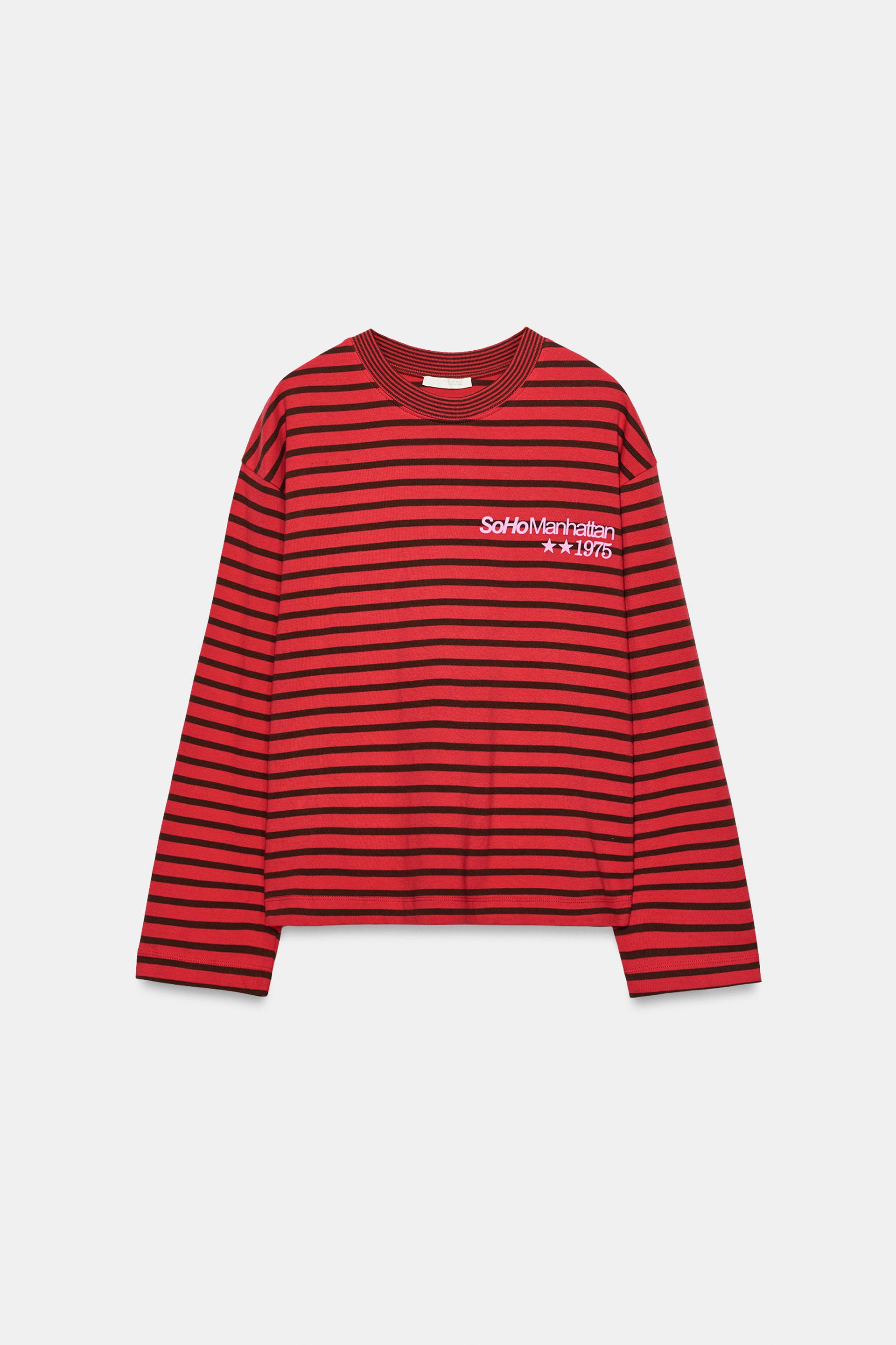 STRIPED TEXT T-SHIRT thumbnail 6