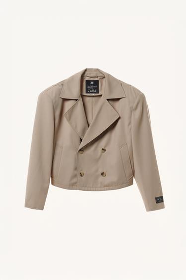 WILLY CHAVARRIA X ZARA ボクシーフィット ショートトレンチコートサンドZaraのWILLY CHAVARRIA X ZARA ボクシーフィット ショートトレンチコート - サンド 