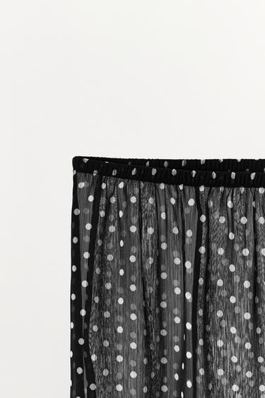 PRINTED LACE DOT SAROUEL TROUSERS - Black by Zara - Image 4