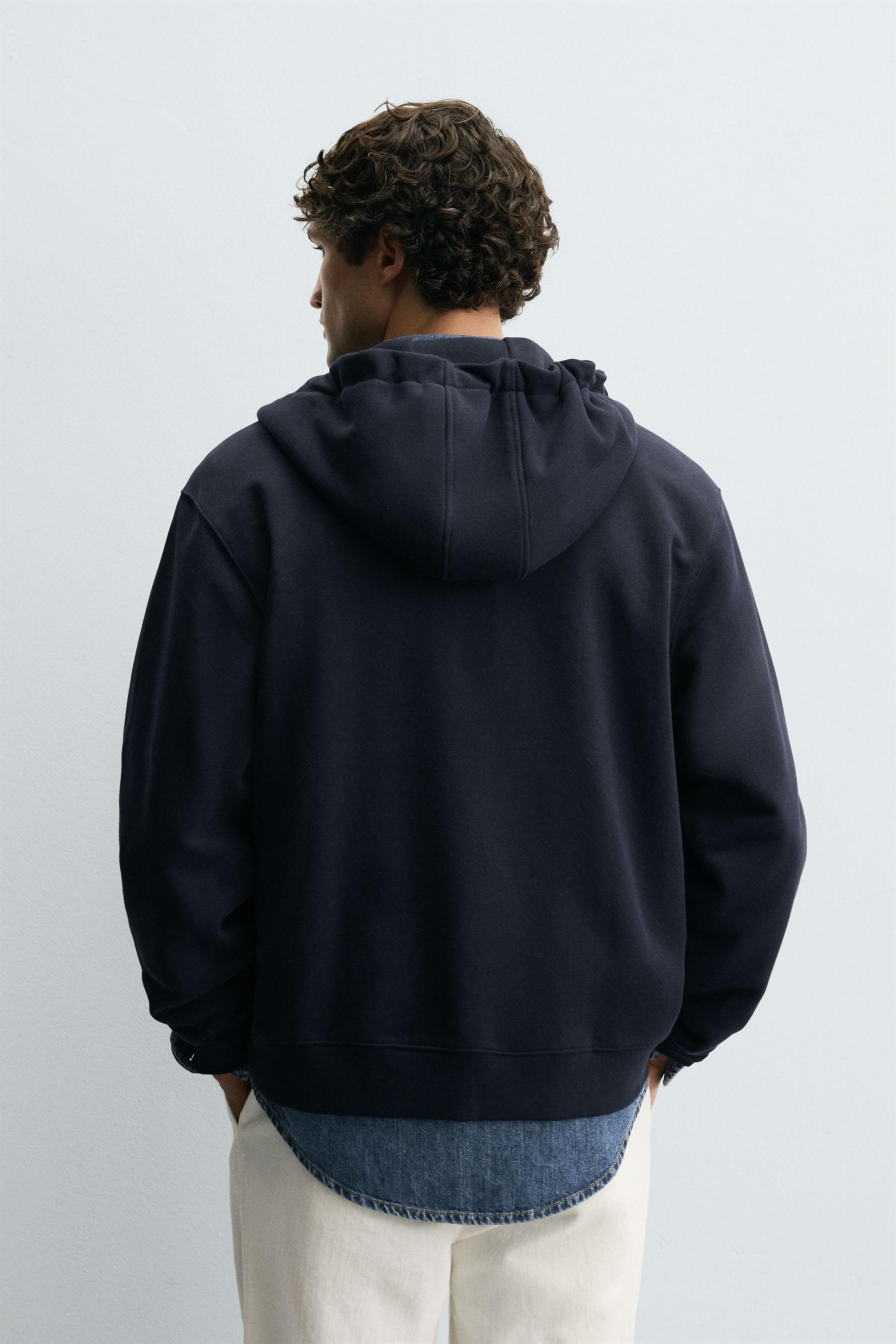 HOODED ZIP-UP SWEATSHIRT - Black | ZARA United States