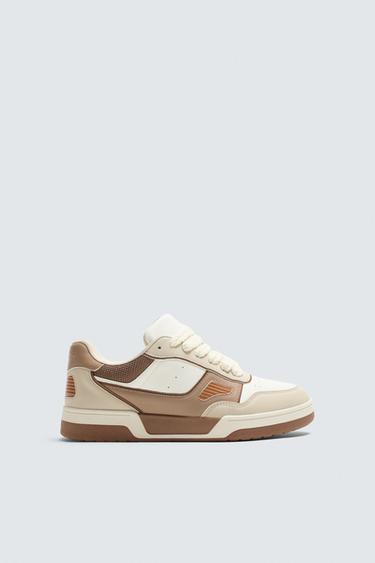 Zara SKATE SNEAKERS - SAND/BROWN