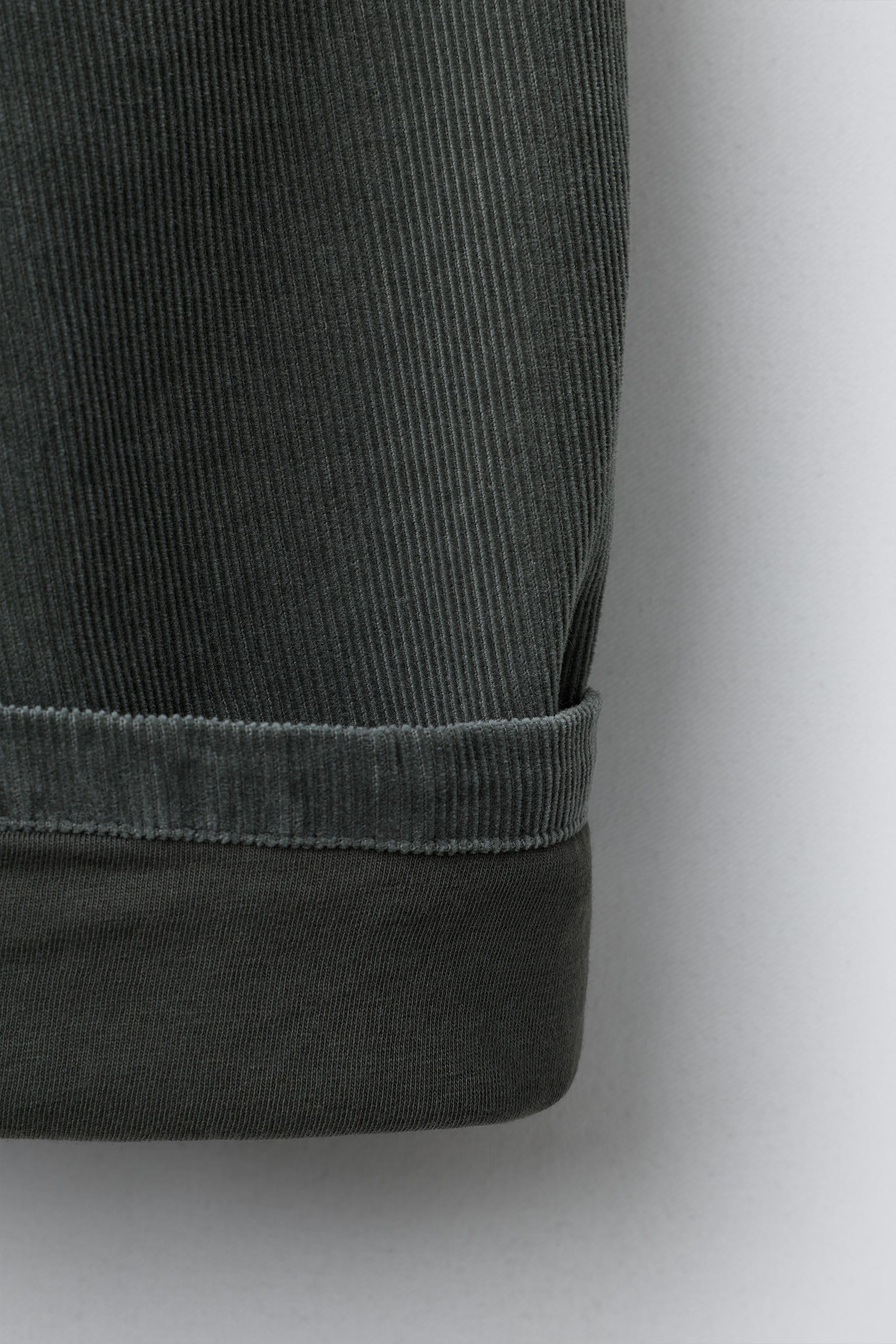 EMBROIDERED LINED FINE WALED CORDUROY PANTS