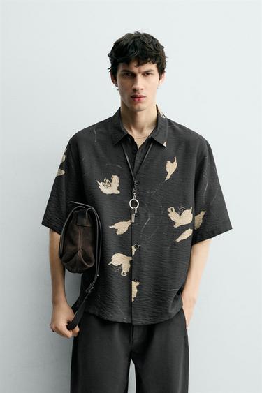 Zara FLORAL PRINT SHIRT - Printed