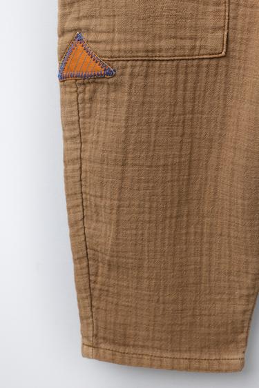 SALOPETTE LONGUE RUSTIQUE AVEC PIÈCES - Marron clair de Zara - Image 3