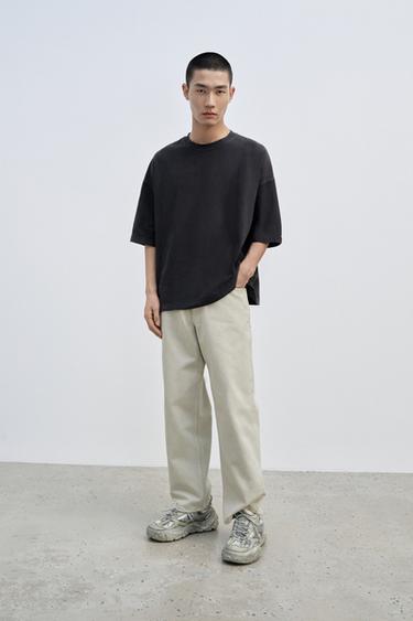 BASIC BOXY FIT T-SHIRT - Anthracite grey by Zara
