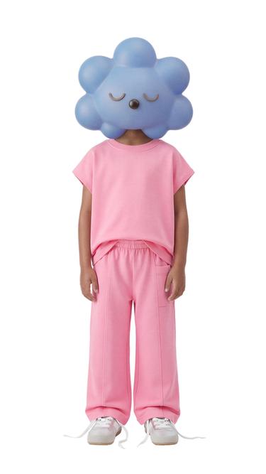 T-SHIRT LISA ETIQUETA - Rosa-giz da Zara