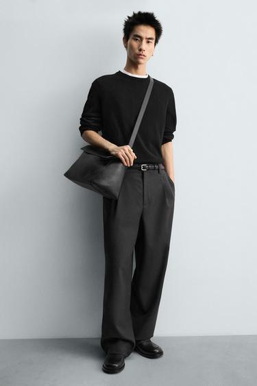 LEATHER CROSSBODY BAG L LIMITED EDITION - Black by Zara - Image 0