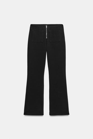 PANTALON FLARE À FERMETURE ÉCLAIR - Noir de Zara - Image 6