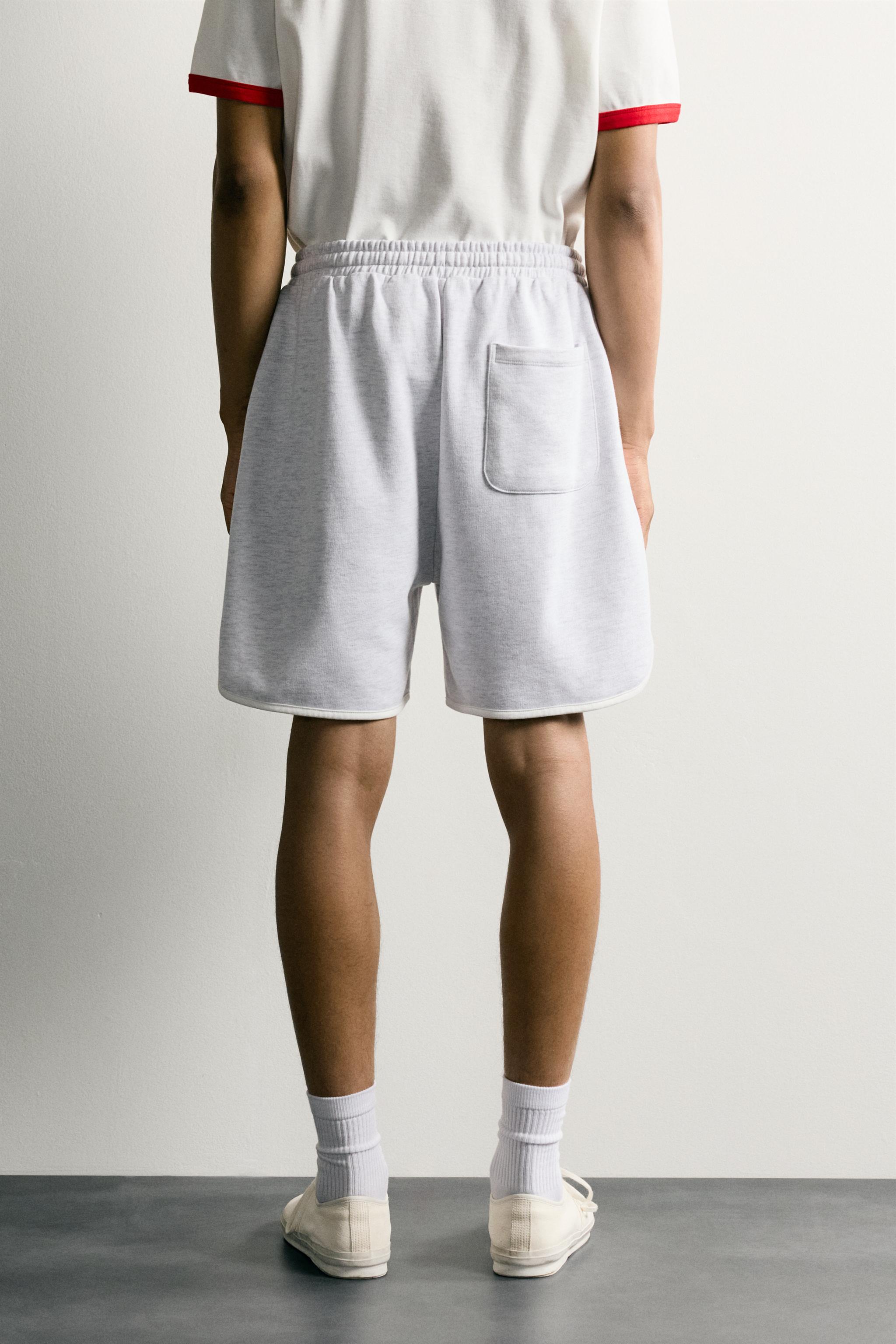 Мужские шорты Zara EMBROIDERED PATCH SWEATSHORTS — фото 3