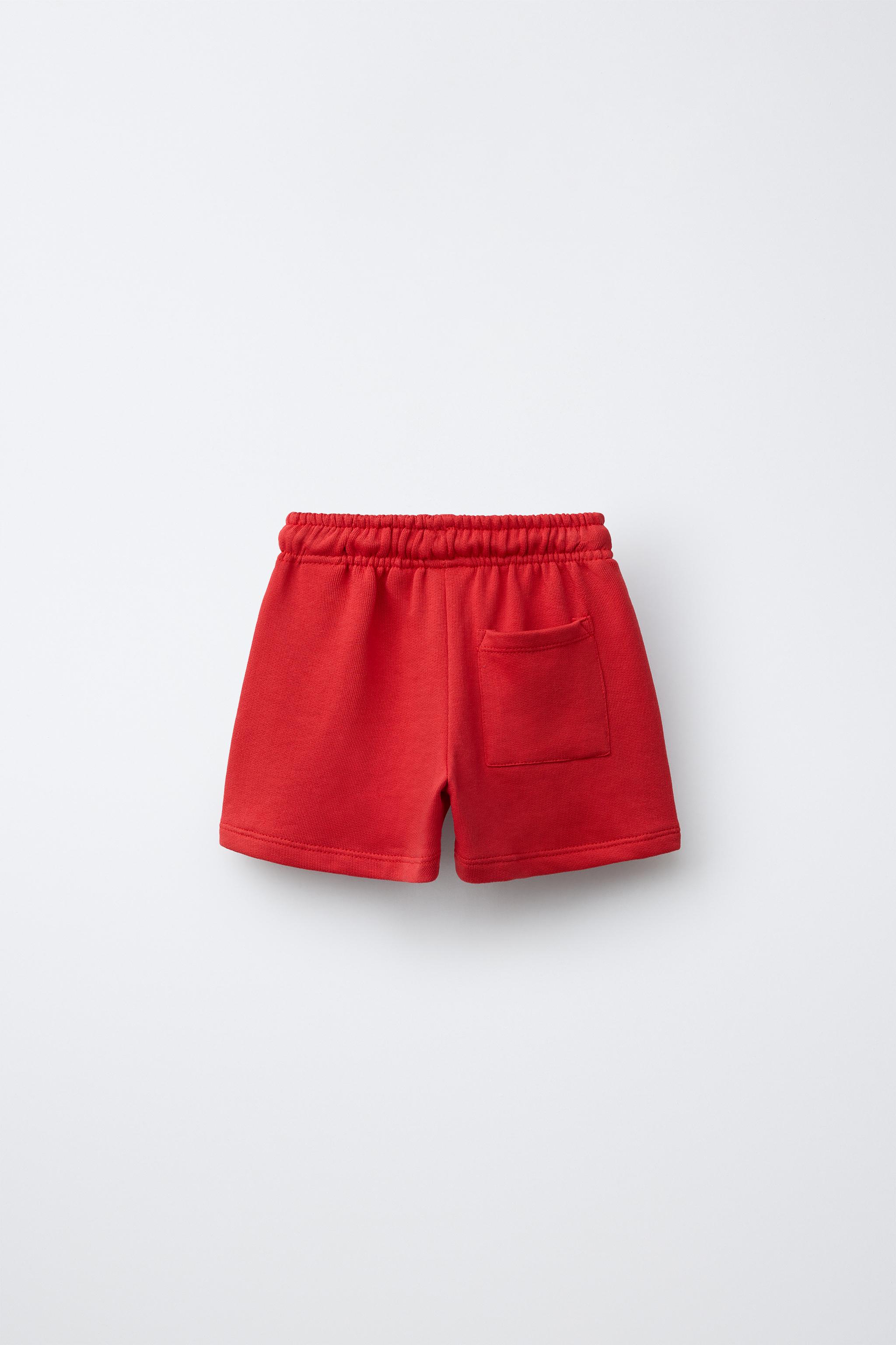 BASIC TEXT SHORTS — Red