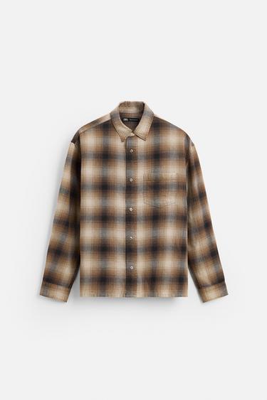 FADED CHECK SHIRT - Brown by Zara
