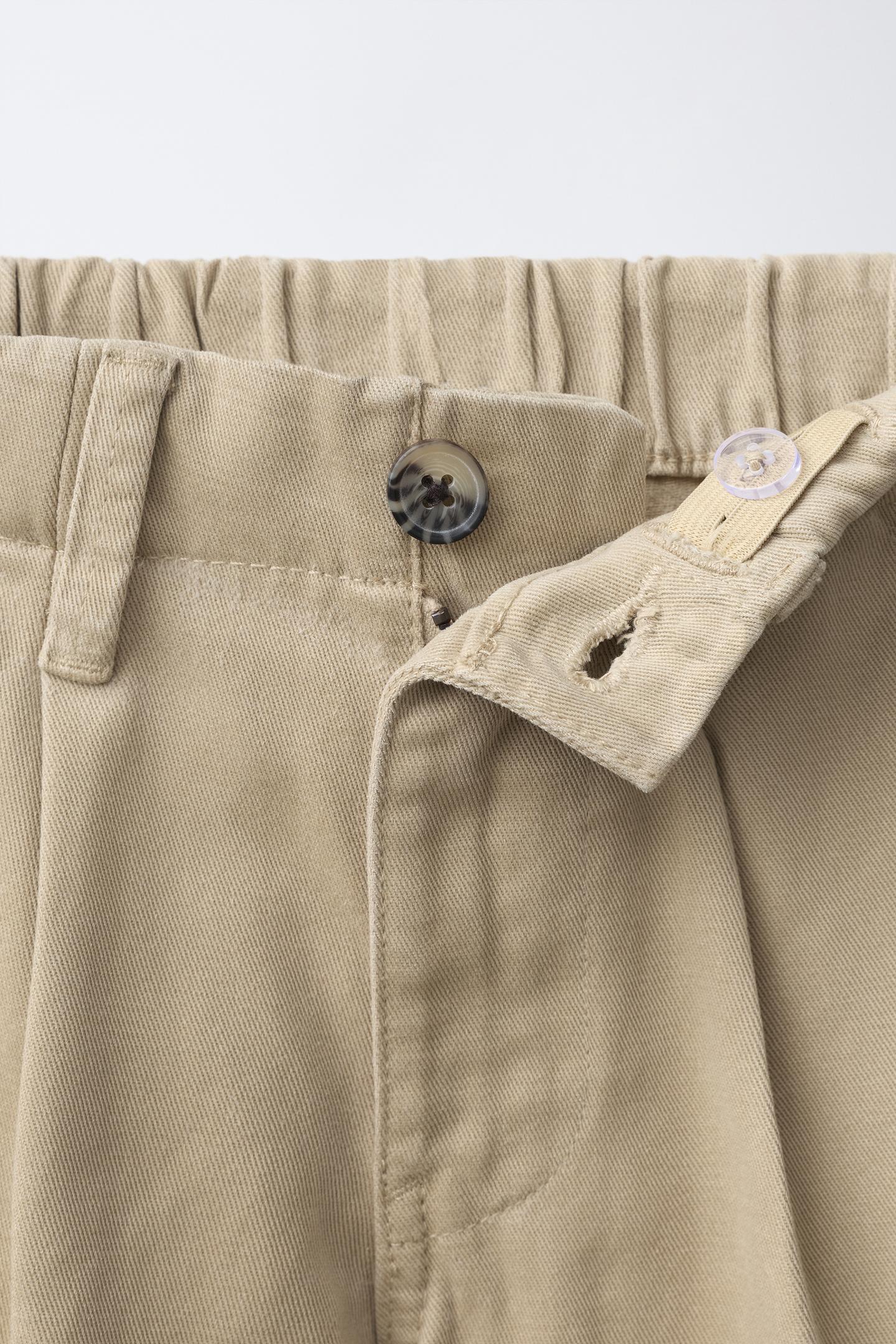 Детские брюки Zara Relaxed Cargo, цвет: Песочный — фото 3