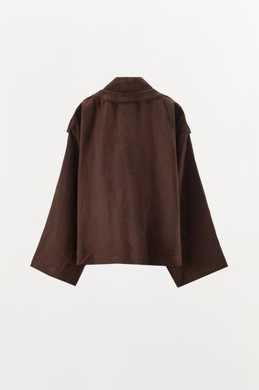LIMITED EDITION 100% LINEN KIMONO JACKET - Brown by Zara - Image 6