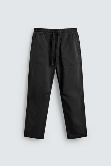 PANTALÓN RELAXED FIT LAVADO - Negro de Zara