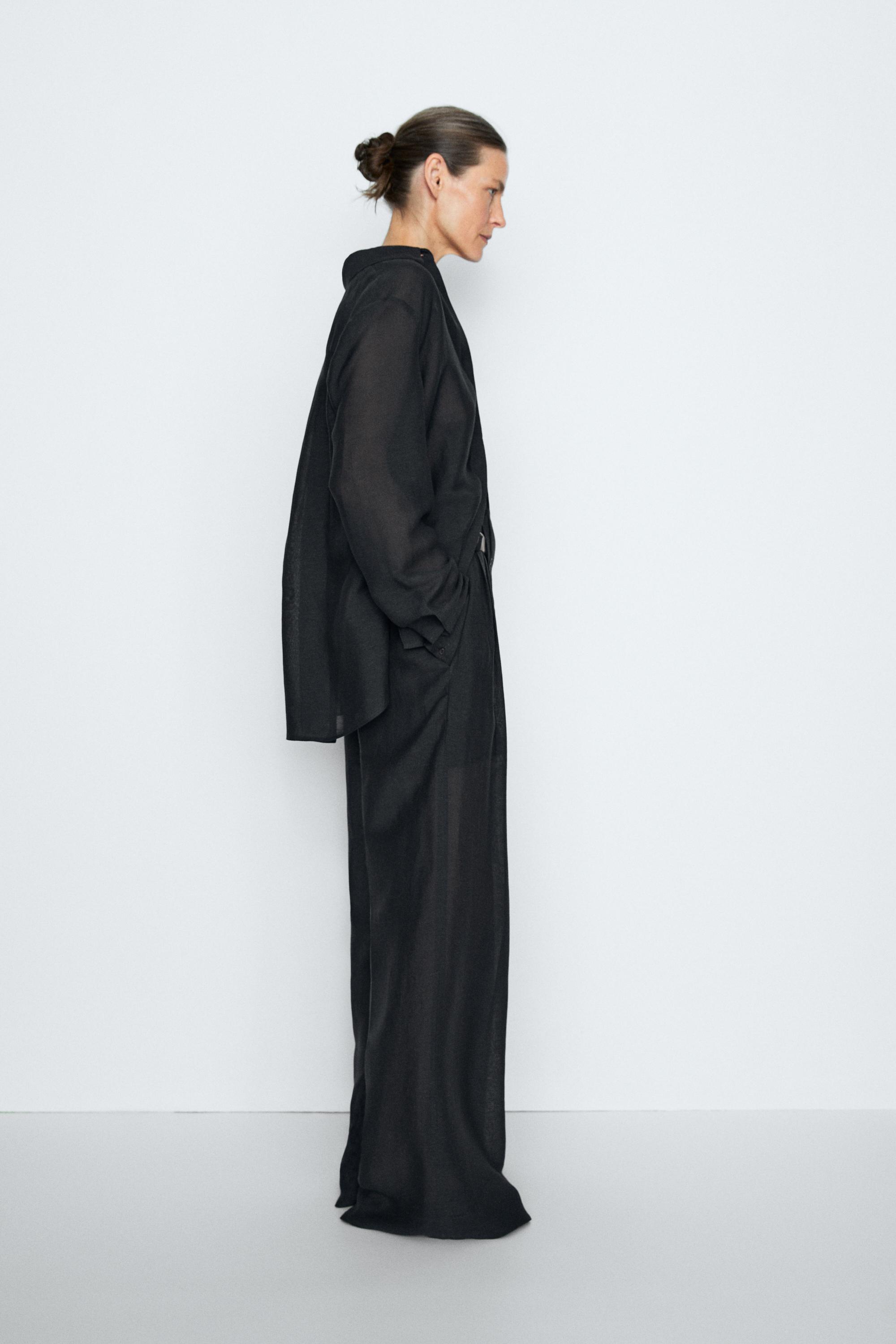 STUDIO semi-sheer flowing shirt