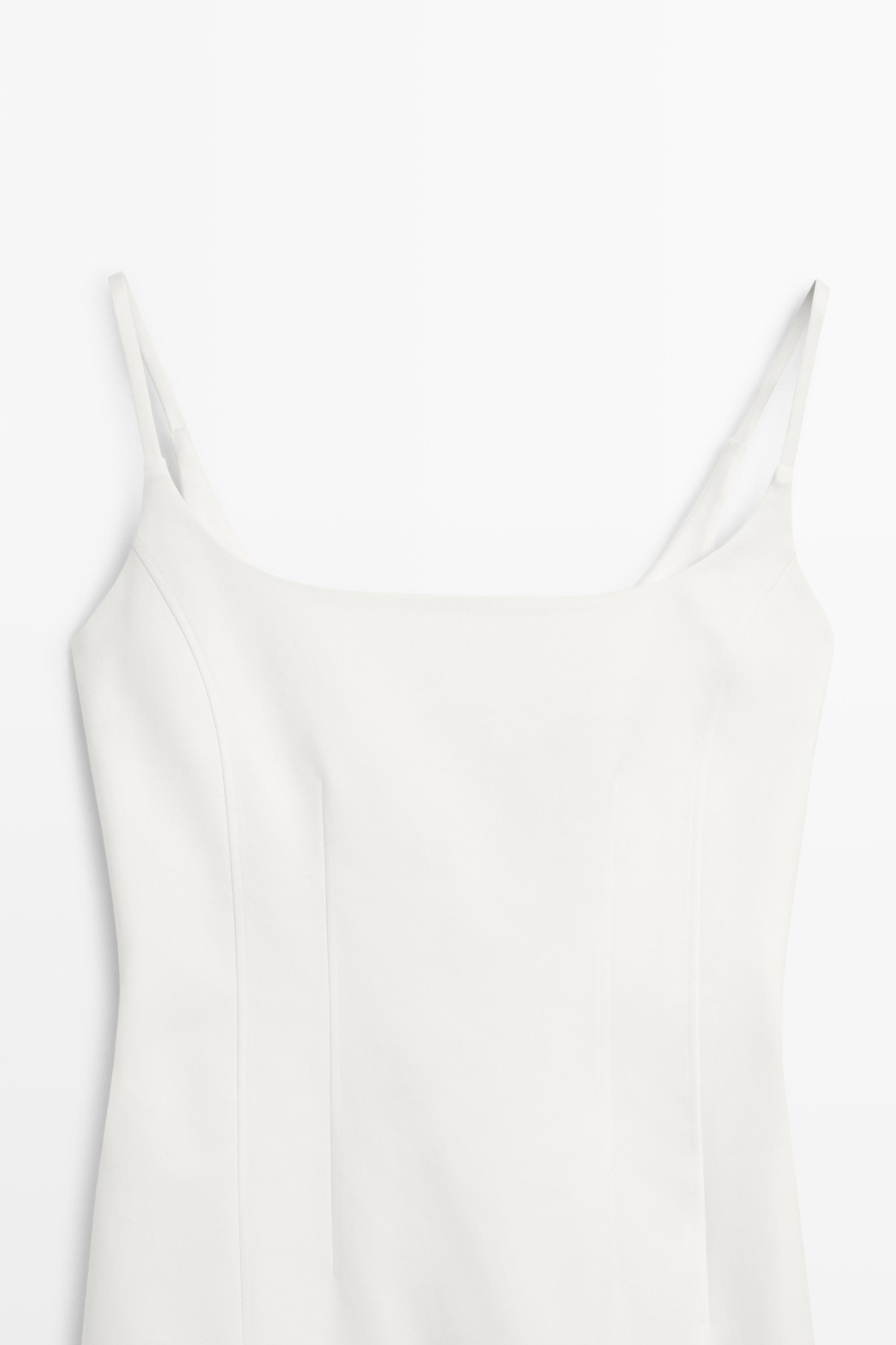 Cotton blend stretch midi dress