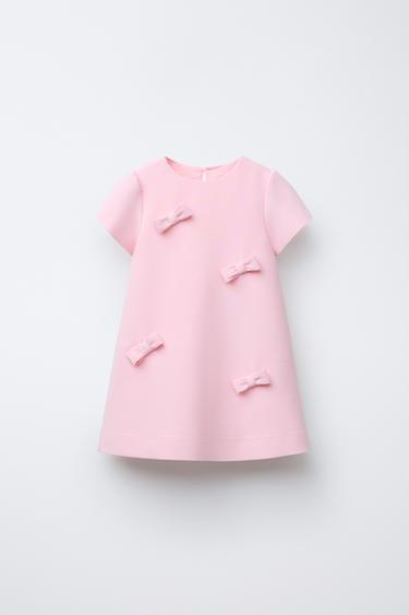 فستان بفيونكات - وردي by Zara