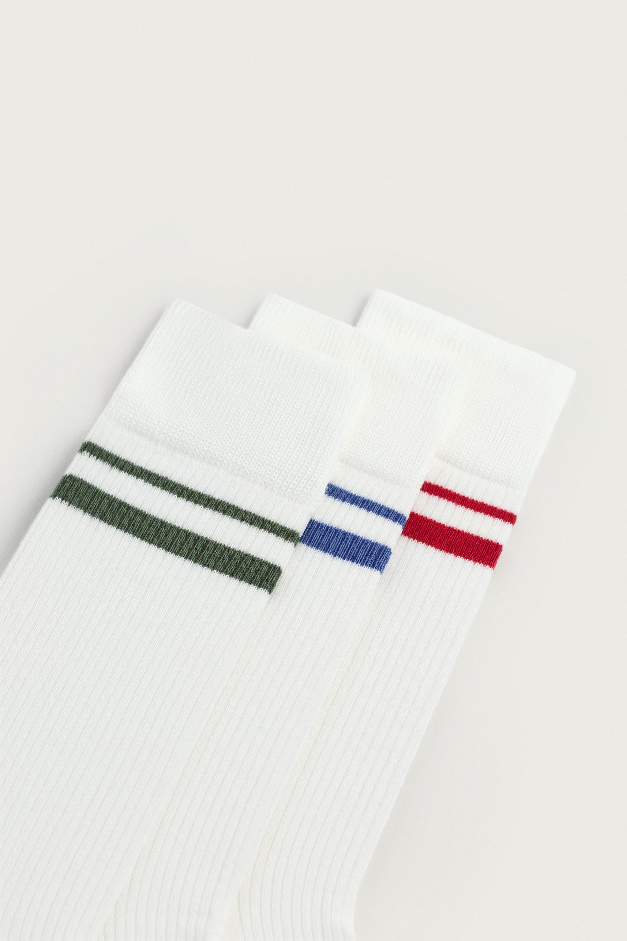 THREE-PACK STRIPED SOCKS