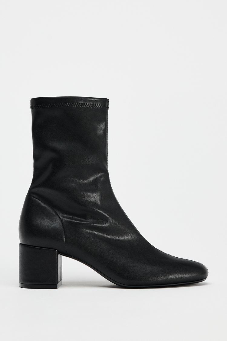 ソフトブロックヒールショートブーツ - ブラック | ZARA Japan / 日本