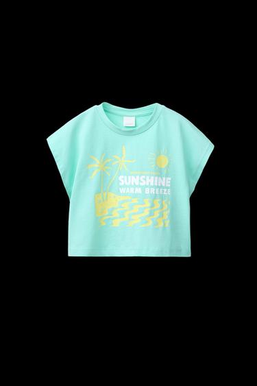 Zara PRINTED T-SHIRT - Green - Image 0