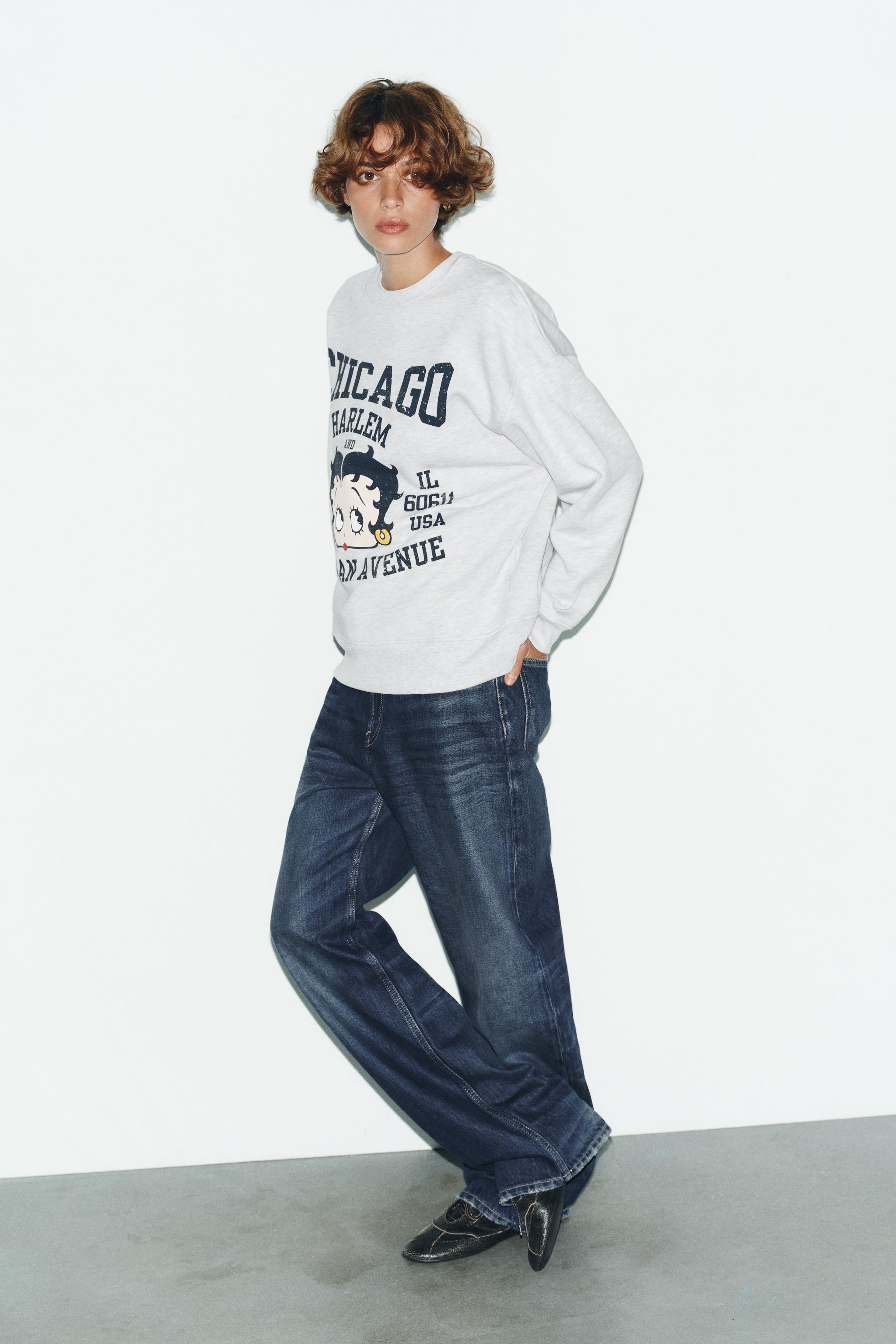 BETTY BOOP© PRINTED SWEATSHIRT - Gray marl | ZARA United States