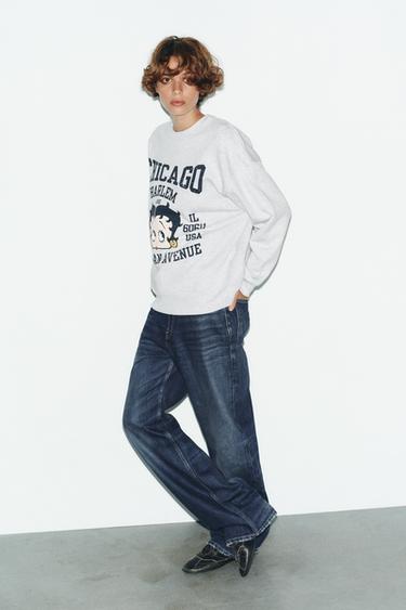 SWEATSHIRT WITH BETTY BOOP© PRINT - Grey marl by Zara - Image 2