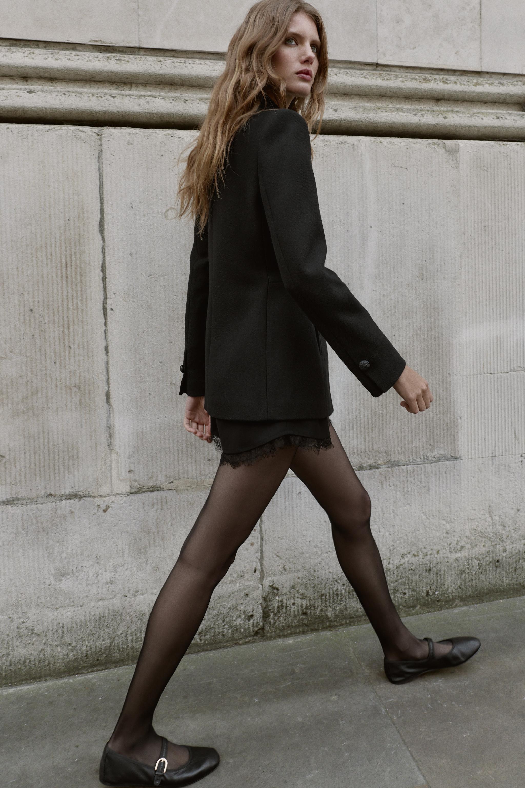 ウール製ダブルブレストコート - ブラック | ZARA Japan / 日本