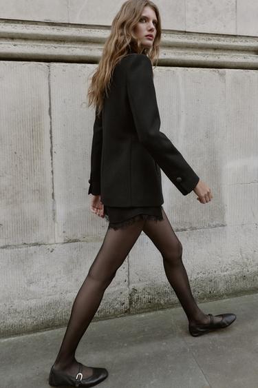 MANTEAU CROISÉ AVEC LAINE - Noir de Zara - Image 3
