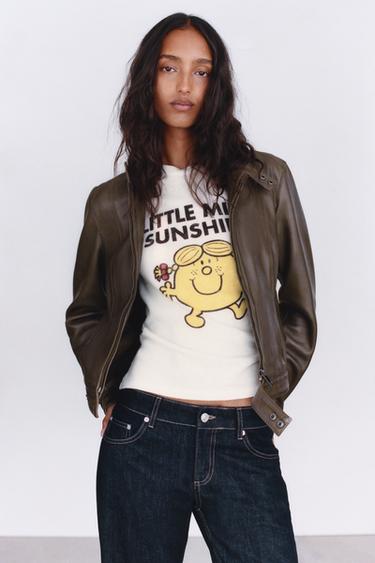 Zara LITTLE MISS SUNSHINE SLUB T-SHIRT - Oyster-white