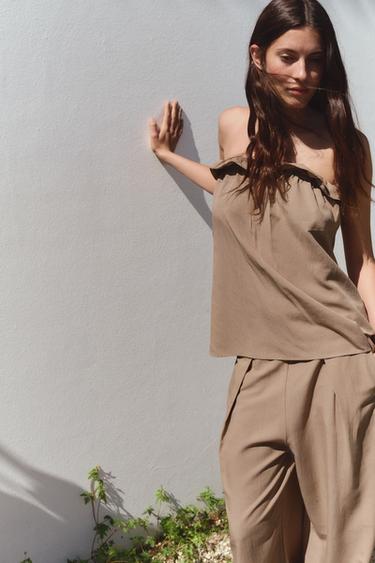 TOP BUSTIER - Marron clair de Zara - Image 2