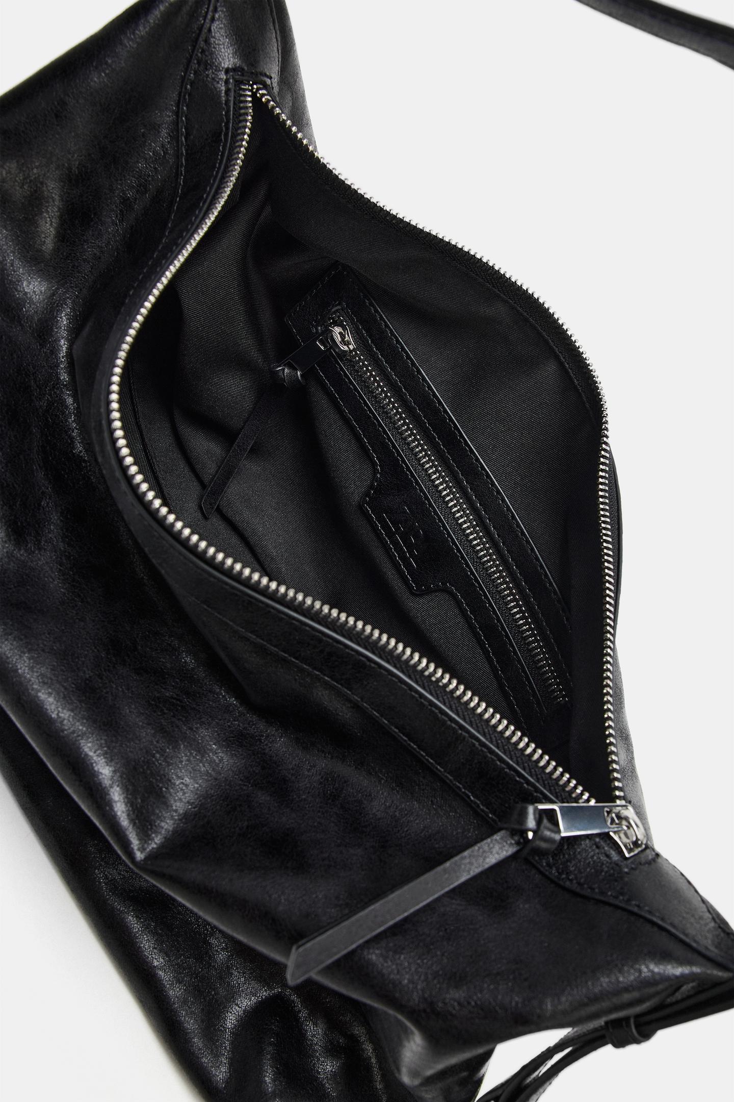 Женская сумка Zara Metal Buckle Shoulder, цвет: Чёрный — фото 7