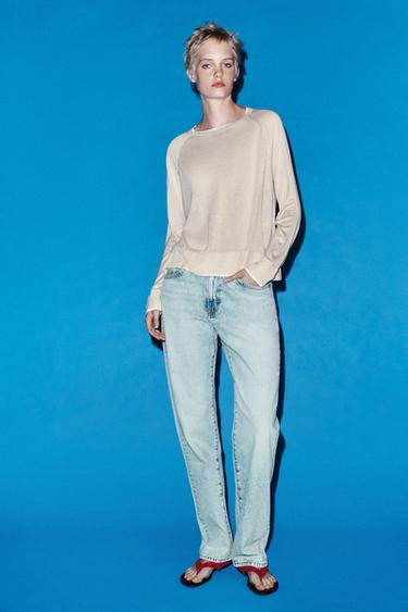 Zara DOUBLE-LAYER KNIT JUMPER - Sand