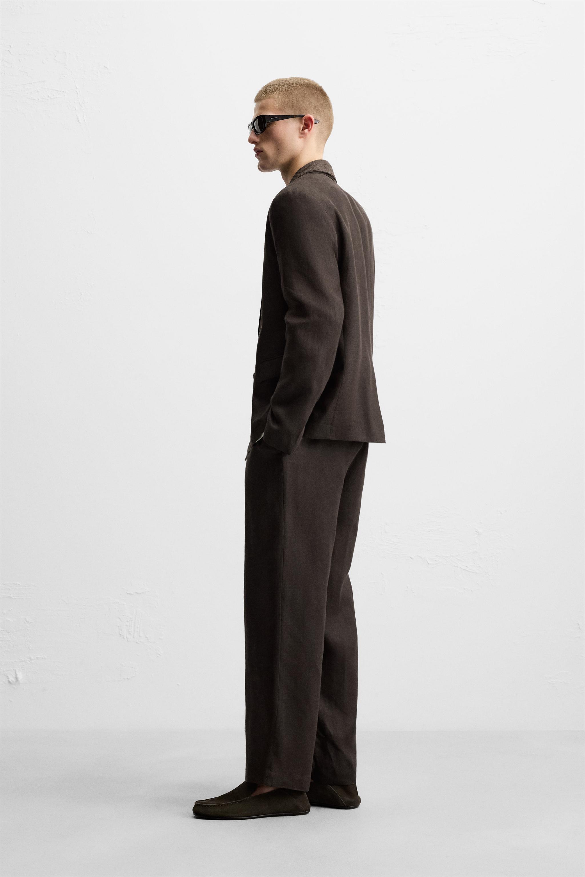 【ZARA】リネン100% スーツパンツ 4410/401/716 リネン100% パンツ - ライトベージュ | ZARA Japan / 日本