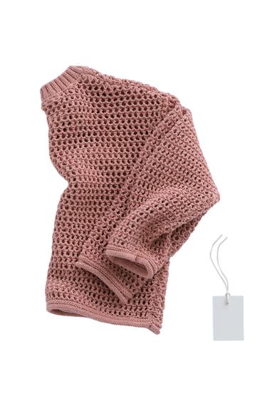 ZARA TIMELESS - GILET EN MAILLE COTON LIN - Rose moyen de Zara - Image 1