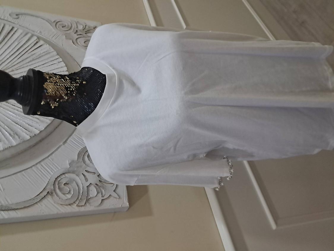 T-SHIRT WITH RHINESTONE CUFFS - Image 3